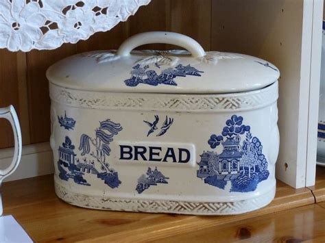 Blue and White Bread Box 